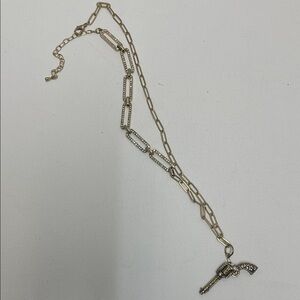 Gold Chain Necklace with Pistol Pendant